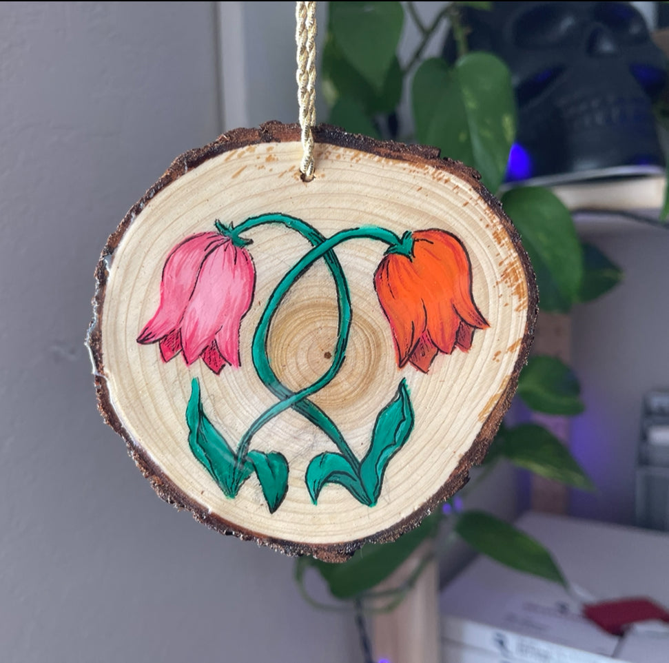 Duality ✷ Hand-painted flower ornament