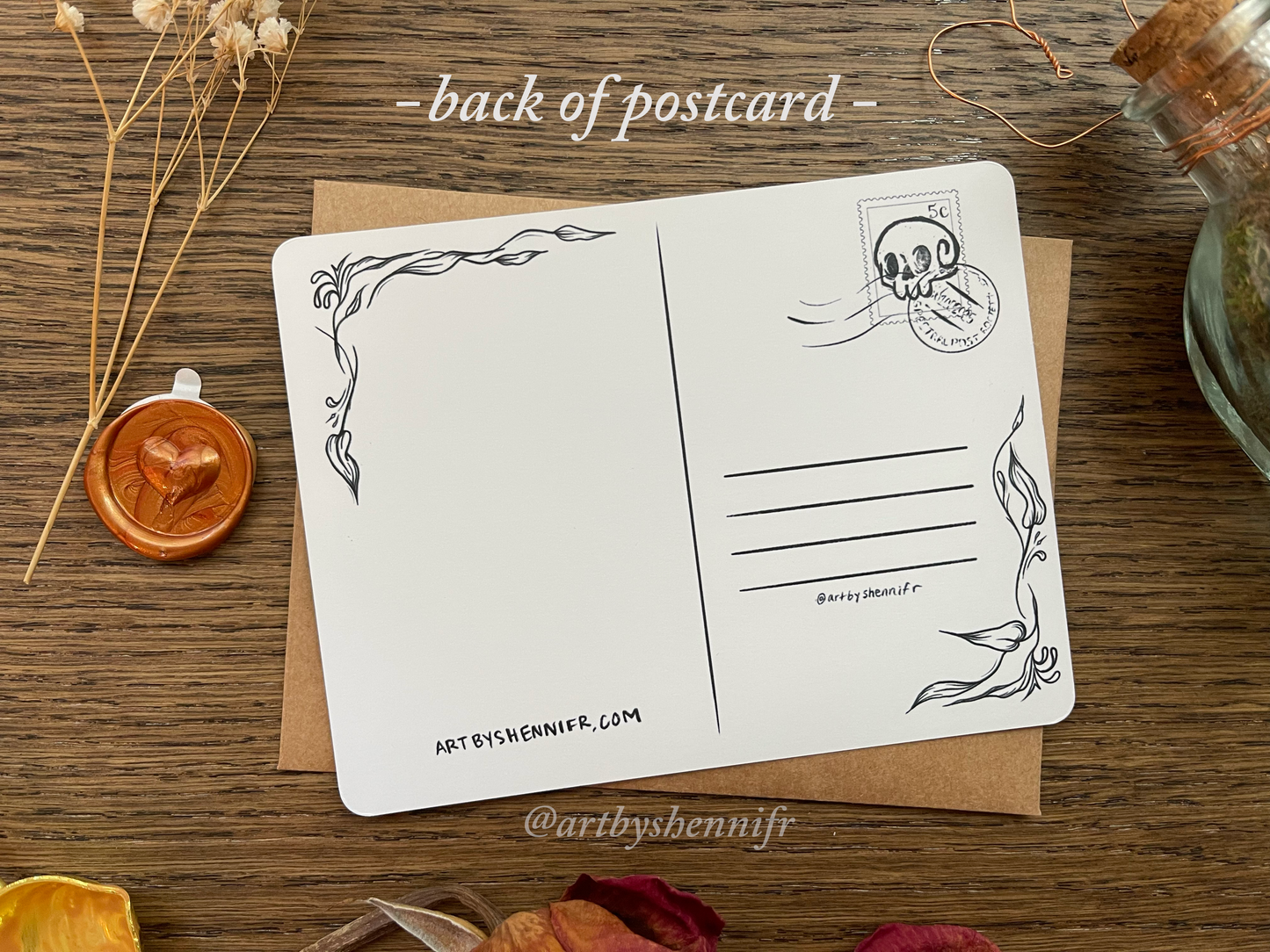 Spooky Bat Valentine's Postcard