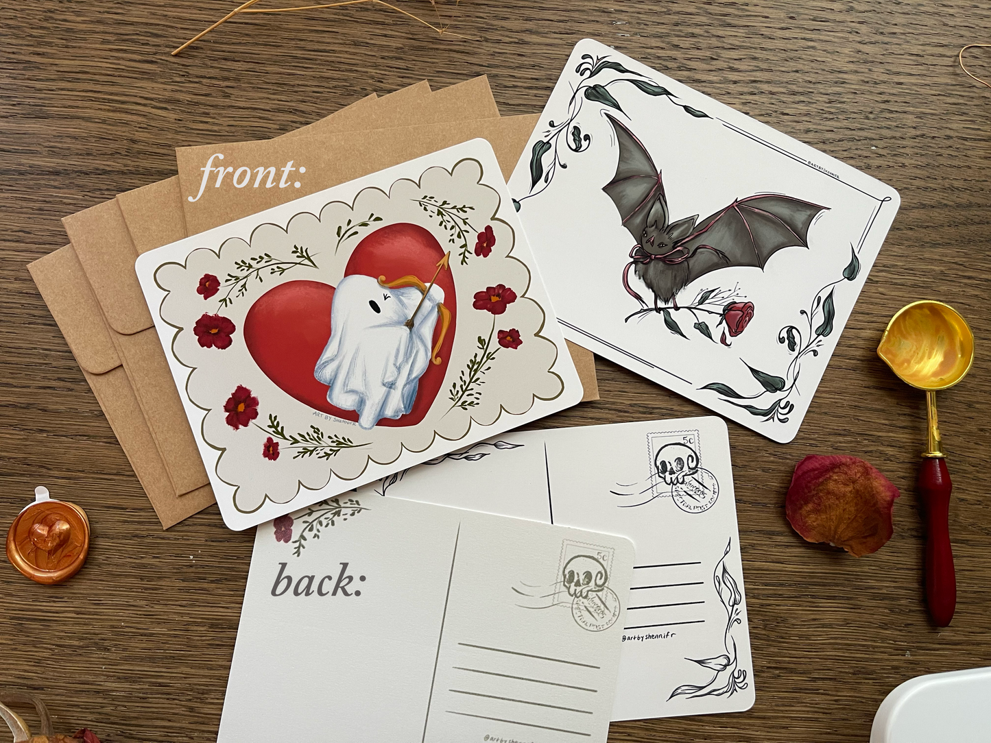 Spooky Valentine's Postcard Set