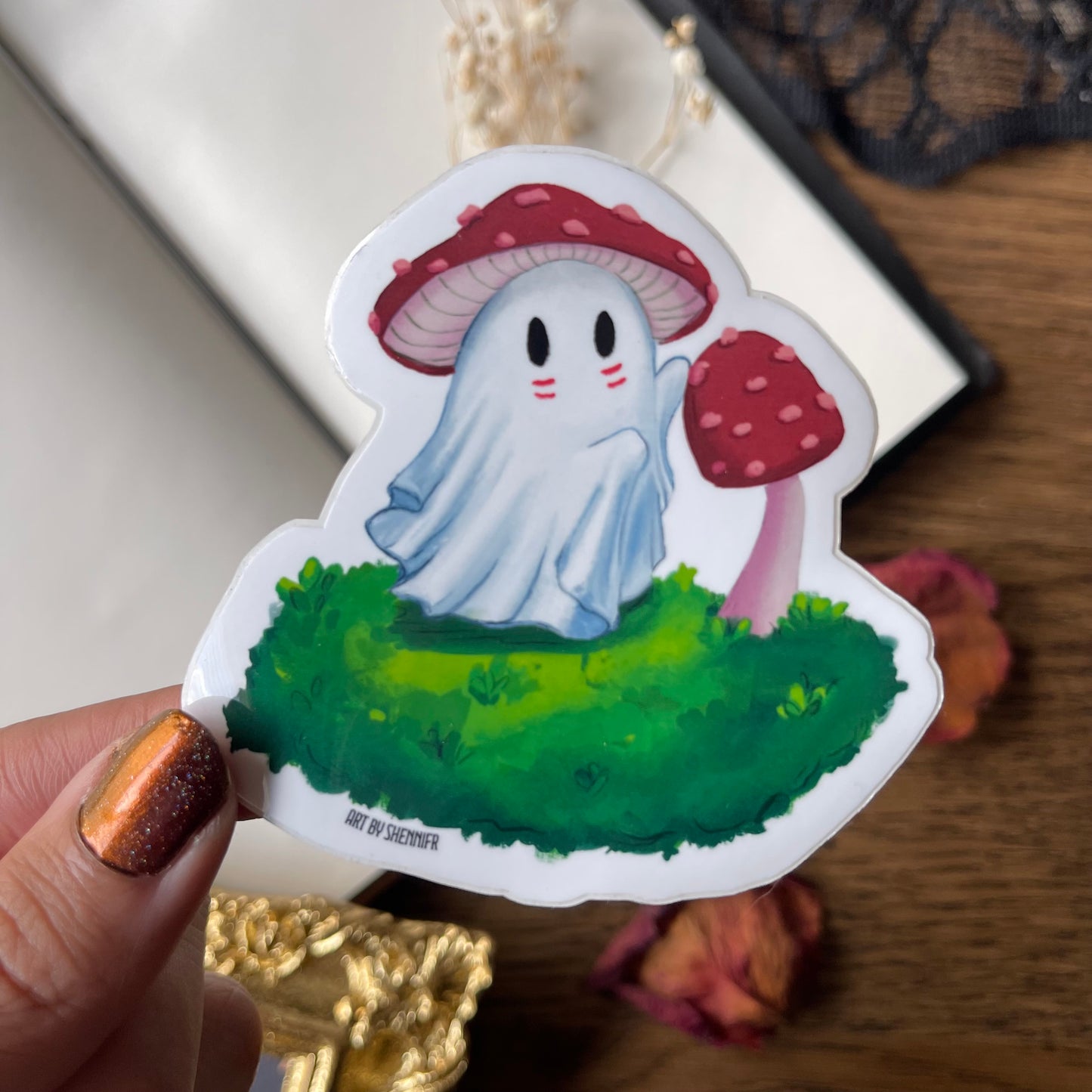 Mushroom Ghostie Sticker