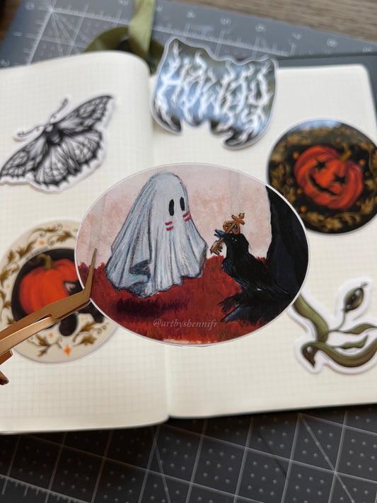 Autumnal Ghostly Gift Sticker