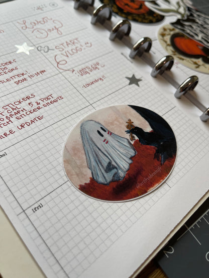 Autumnal Ghostly Gift Sticker