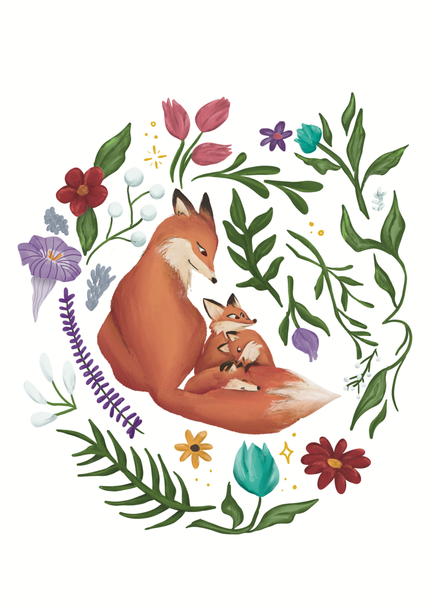 Foxes Print