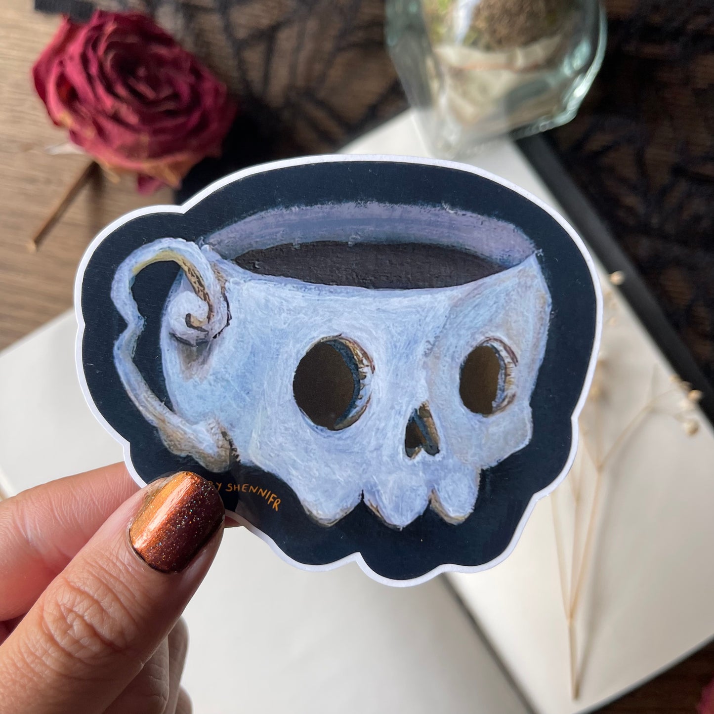 Skull Mug Sticker