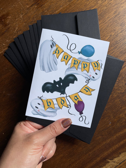 Birthday Banner Ghosties Card