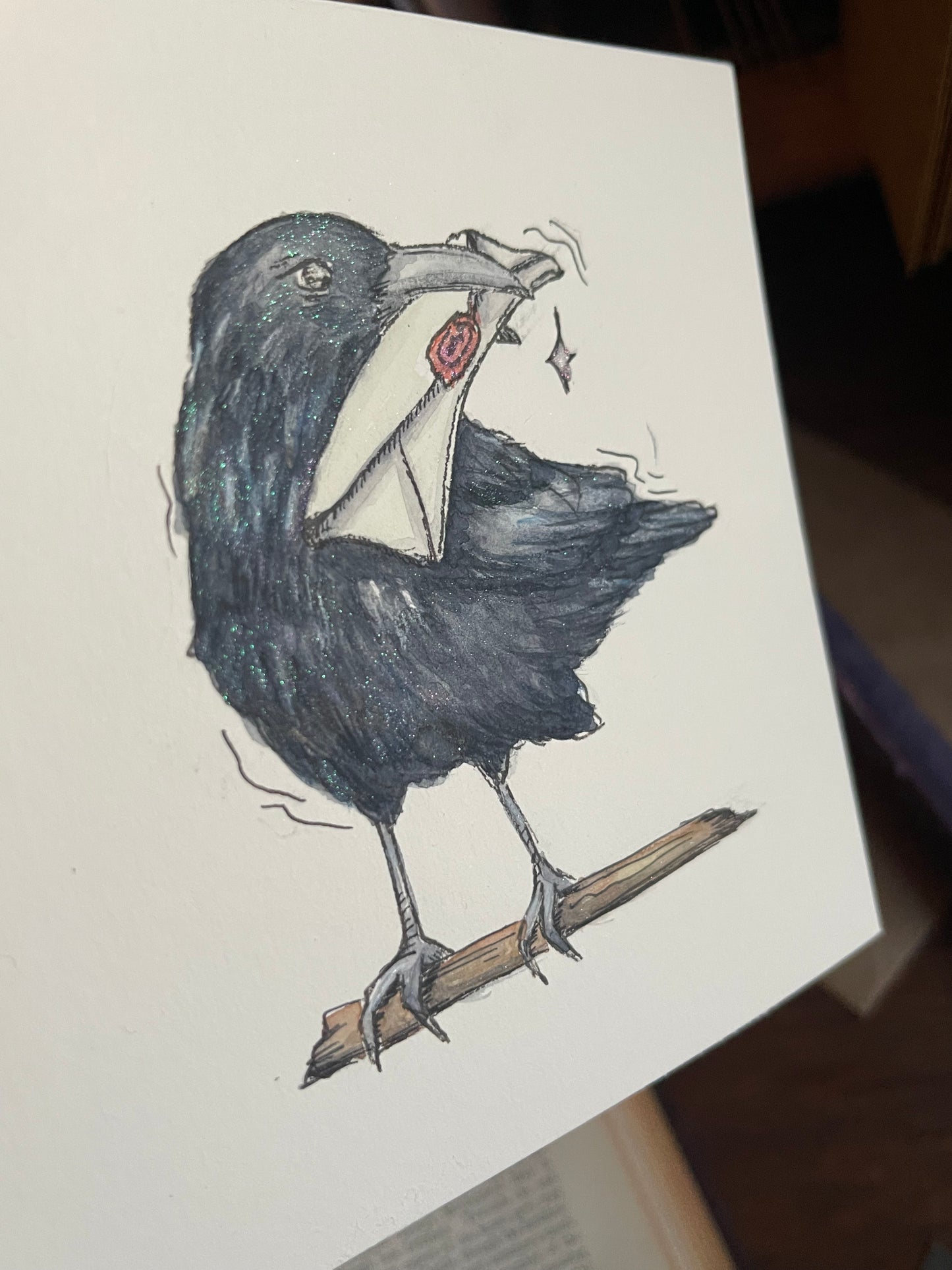 Connect More Crow Original Painting