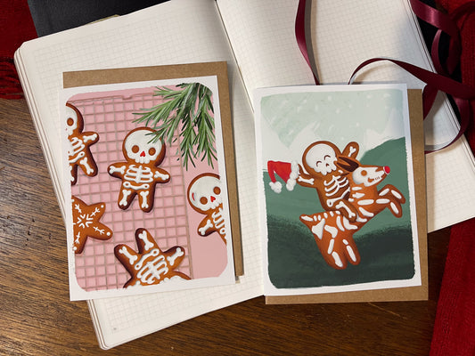 Gingerbread Skelly Holiday Cards