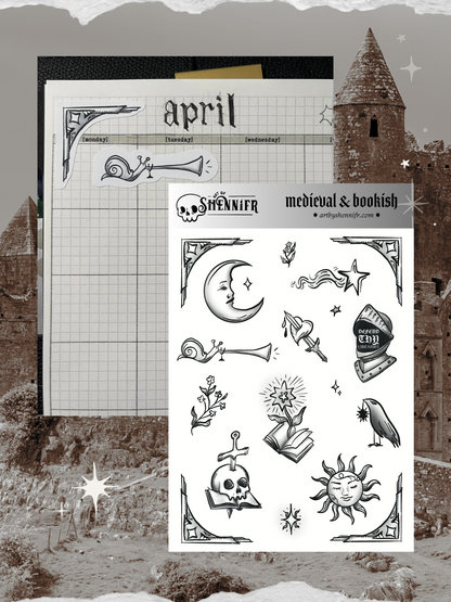 Medieval & Bookish ✷ Sticker Sheet