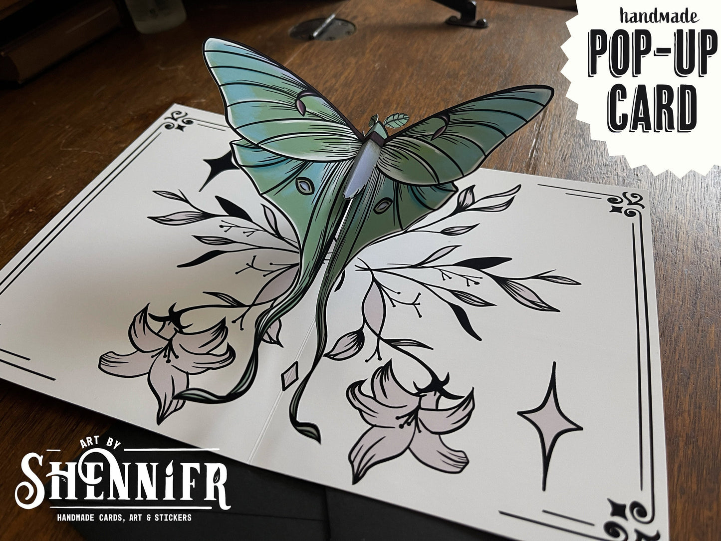 Luna Moth Pop-Up Card