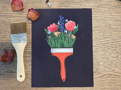 Floral Paintbrush Matte Print