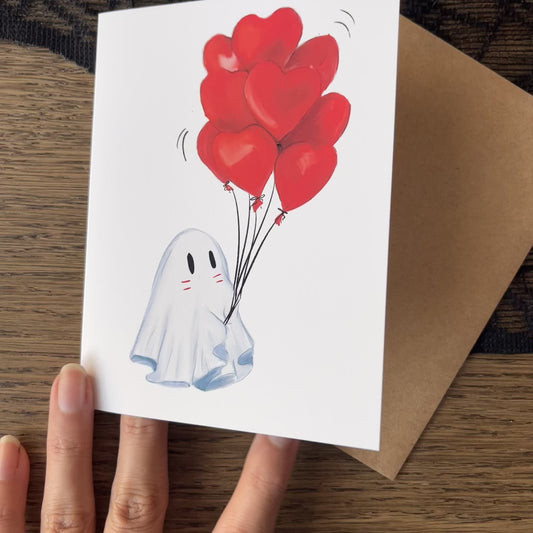 Ghost Balloon Love Card
